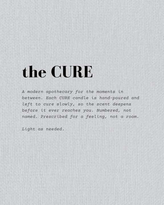 Numbered, not named. Prescribed for a feeling, not a room.
